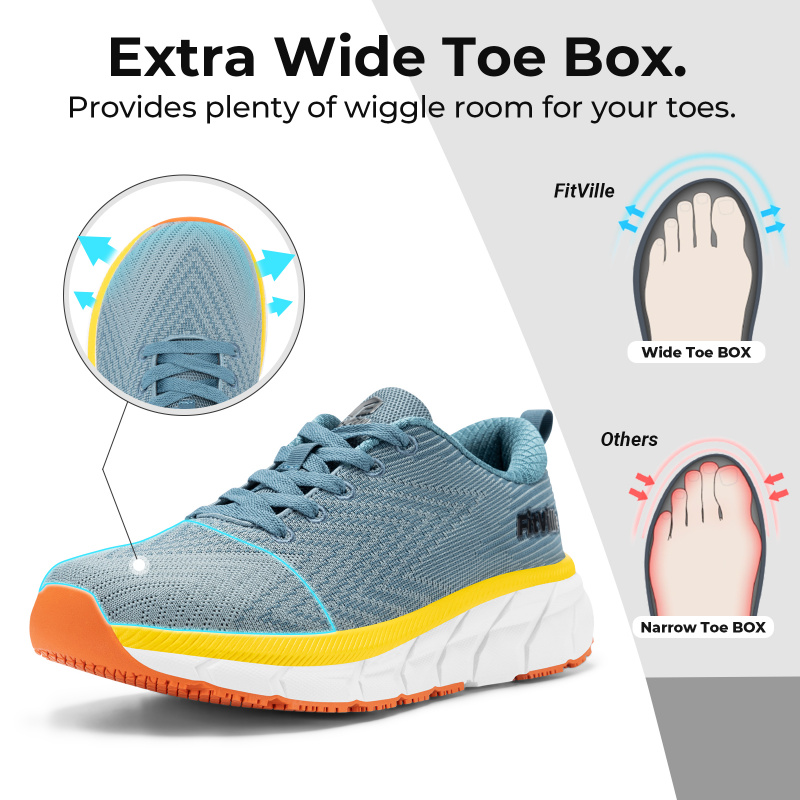 Scarpe da uomo FitVille con pu - Wide Toe Box Running Sneakers recensione e prezzo