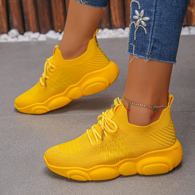 Sneakers da Donna Nuove Mocass - Knit Fabric Lace Up Sneakers recensione e prezzo